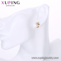 93317 Wholesale wedding women jewelry elegant stylish moon and star shape gold hoop earrings with tiny ziroon